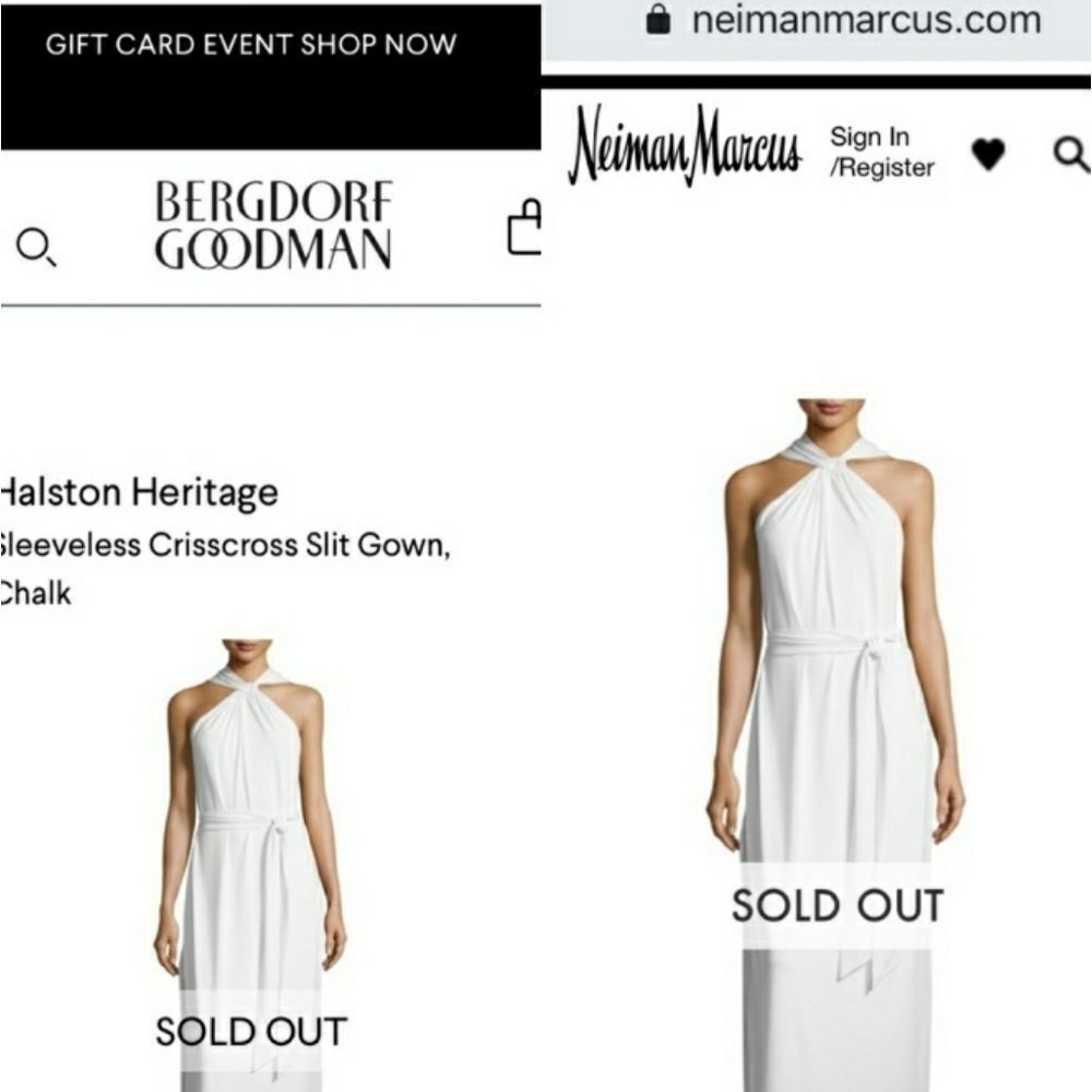 White Halston Heritage Flowy Grecian Style Dress - XS - Picture 2 of 8